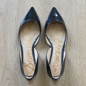 Sam Edelman Black Patent Pointed Toe D'Orsay Flats - Size 8